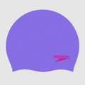 Junior Plain Moulded Silicone Swim Cap (Purple/Pink)