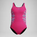 Girls Placement Muscleback Swimsuit (Pink/Turquoise)