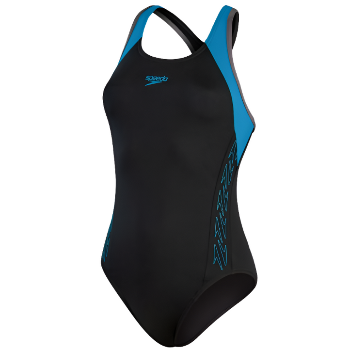 Womens Hyperboom Flyback Swimsuit (Black/Blue)