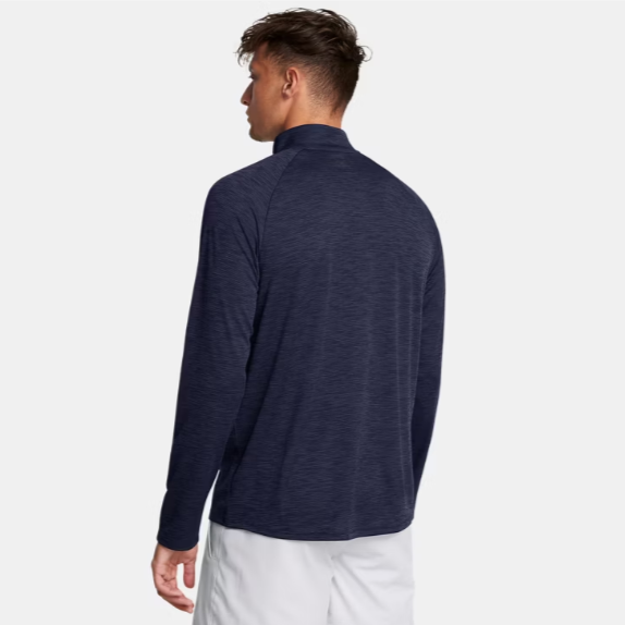 Mens Tech Textured 1/2 Zip (Midnight Navy/Black)