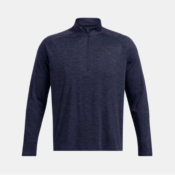 Mens Tech Textured 1/2 Zip (Midnight Navy/Black)