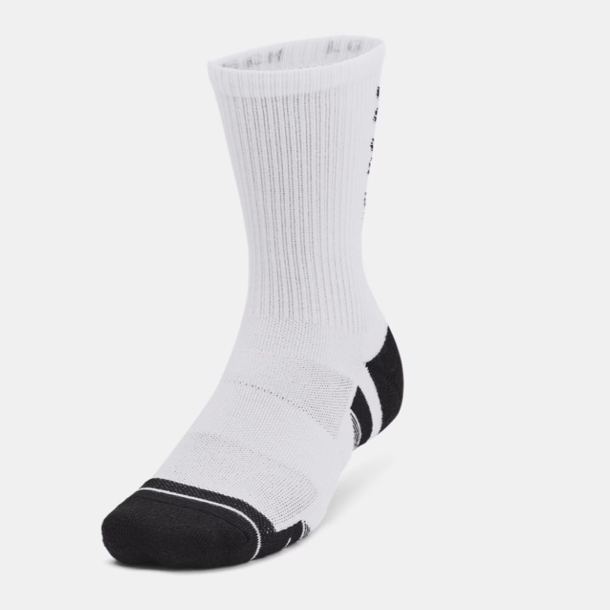 UA Performance Tech Crew Sock (White/Black)