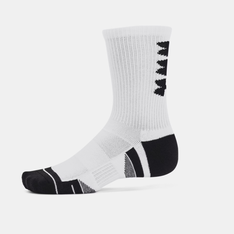 UA Performance Tech Crew Sock (White/Black)