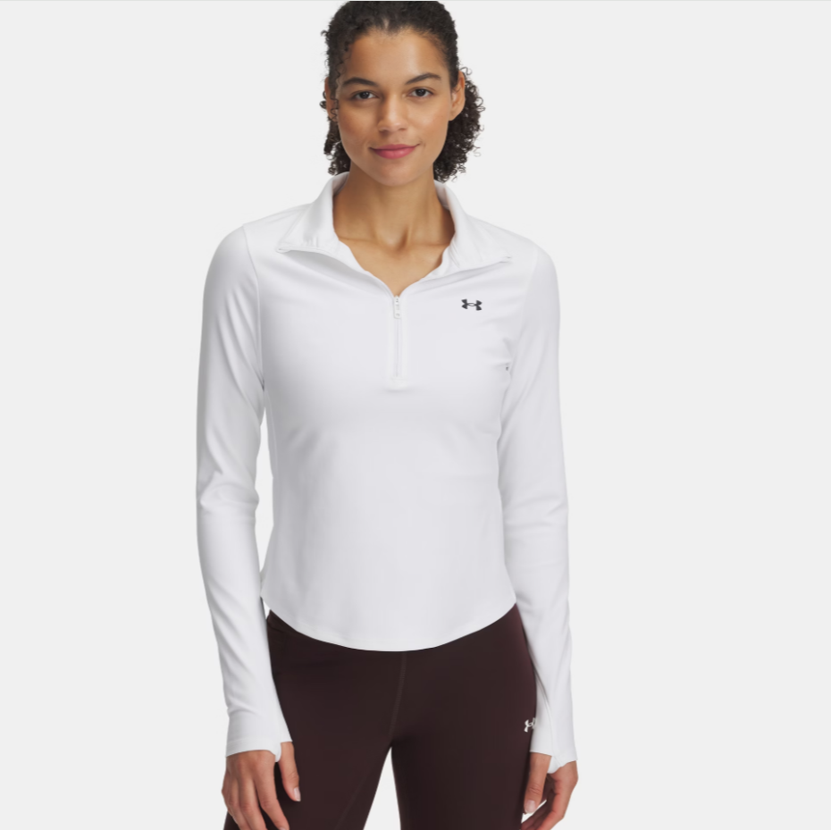 Womens UA Motion 1/2 Zip (White/Black)