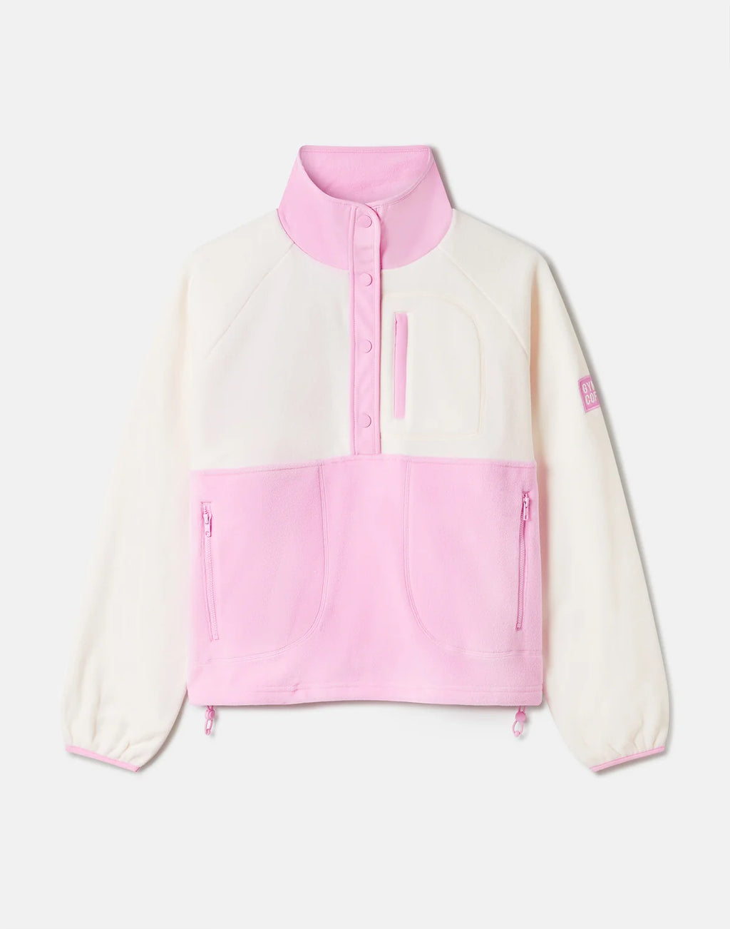 Womens Snap Collar Fleece (Pink Blossom)