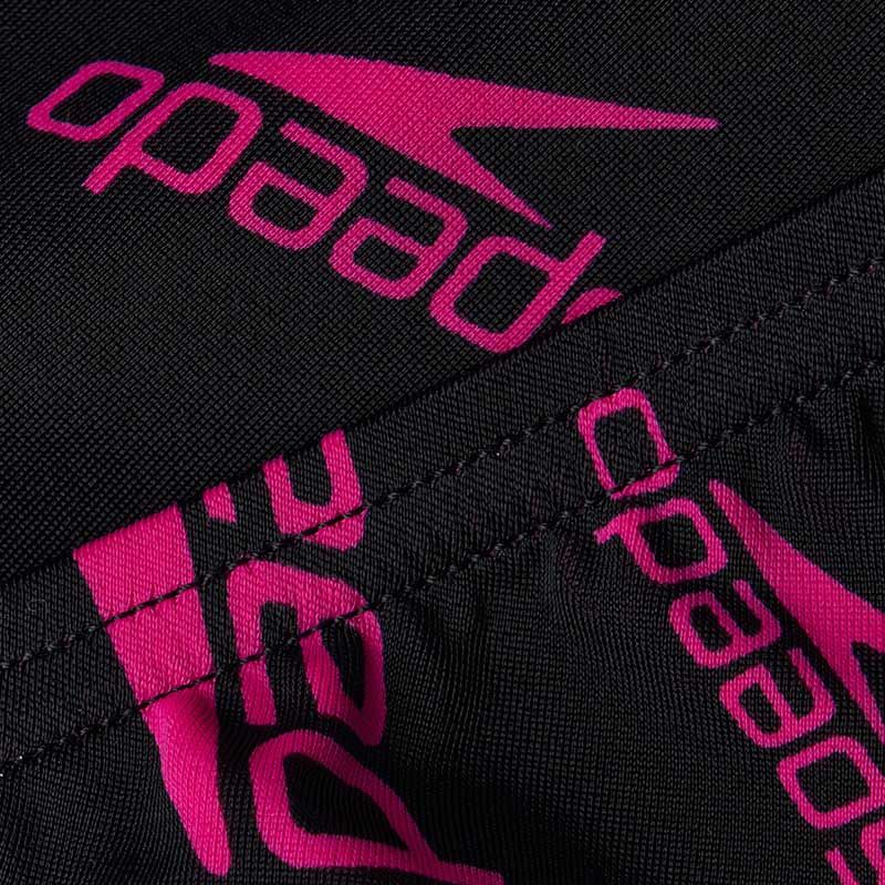 Girls Boom Logo Medalist Swimsuit (Black/Pink)