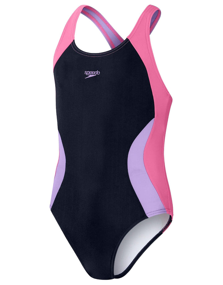 Girls Colourblock Spirtback (Navy/Purple)