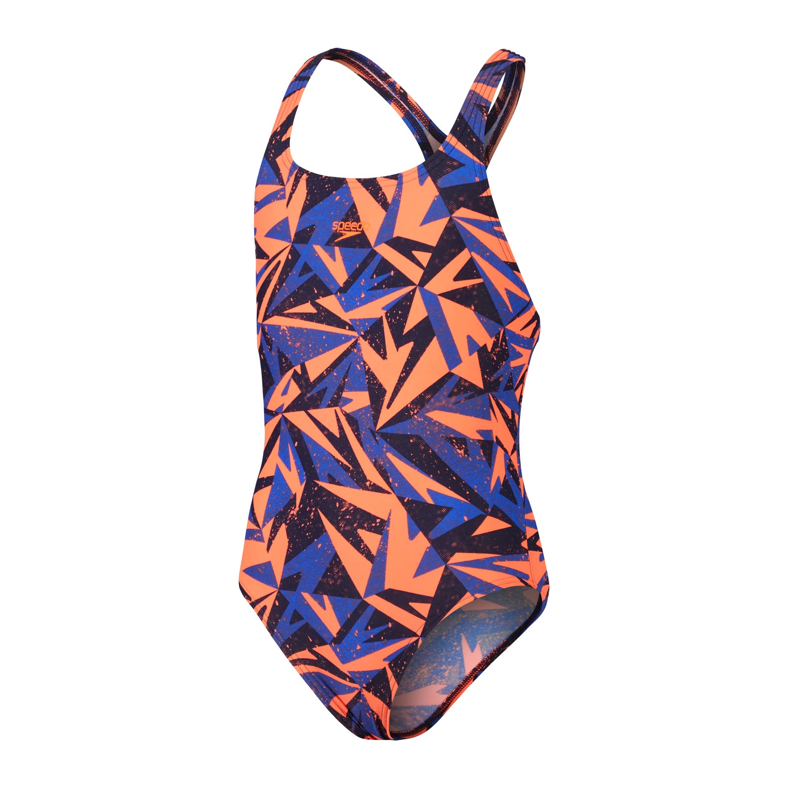 Girls Hyperboom Placement Flyback Swimsuit (Blue/Orange)