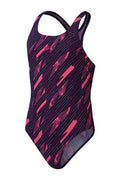 Girls Hyperbooom Allover Medalist Swimsuit (Navy/Pink)