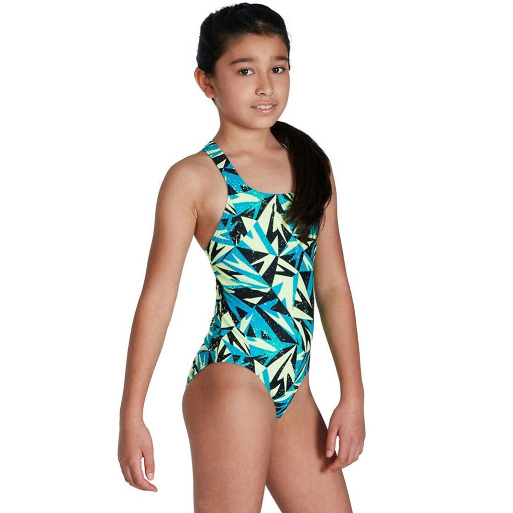 Girls Hyberboom Logo Medalist Swimsuit (Black/Pink)