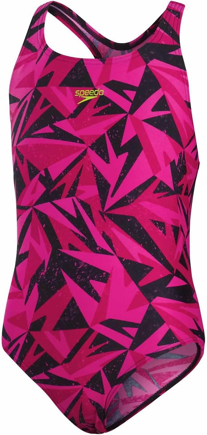 Girls Hyberboom Logo Medalist Swimsuit (Black/Pink)