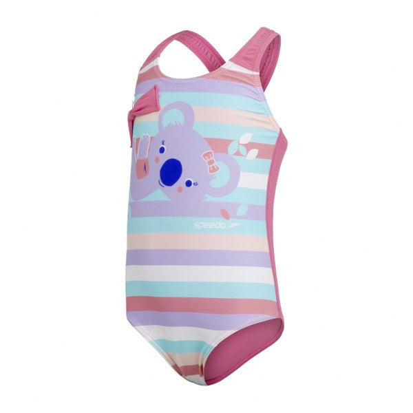 Girls Koala Crossback Swimsuit (Pink/Purple)