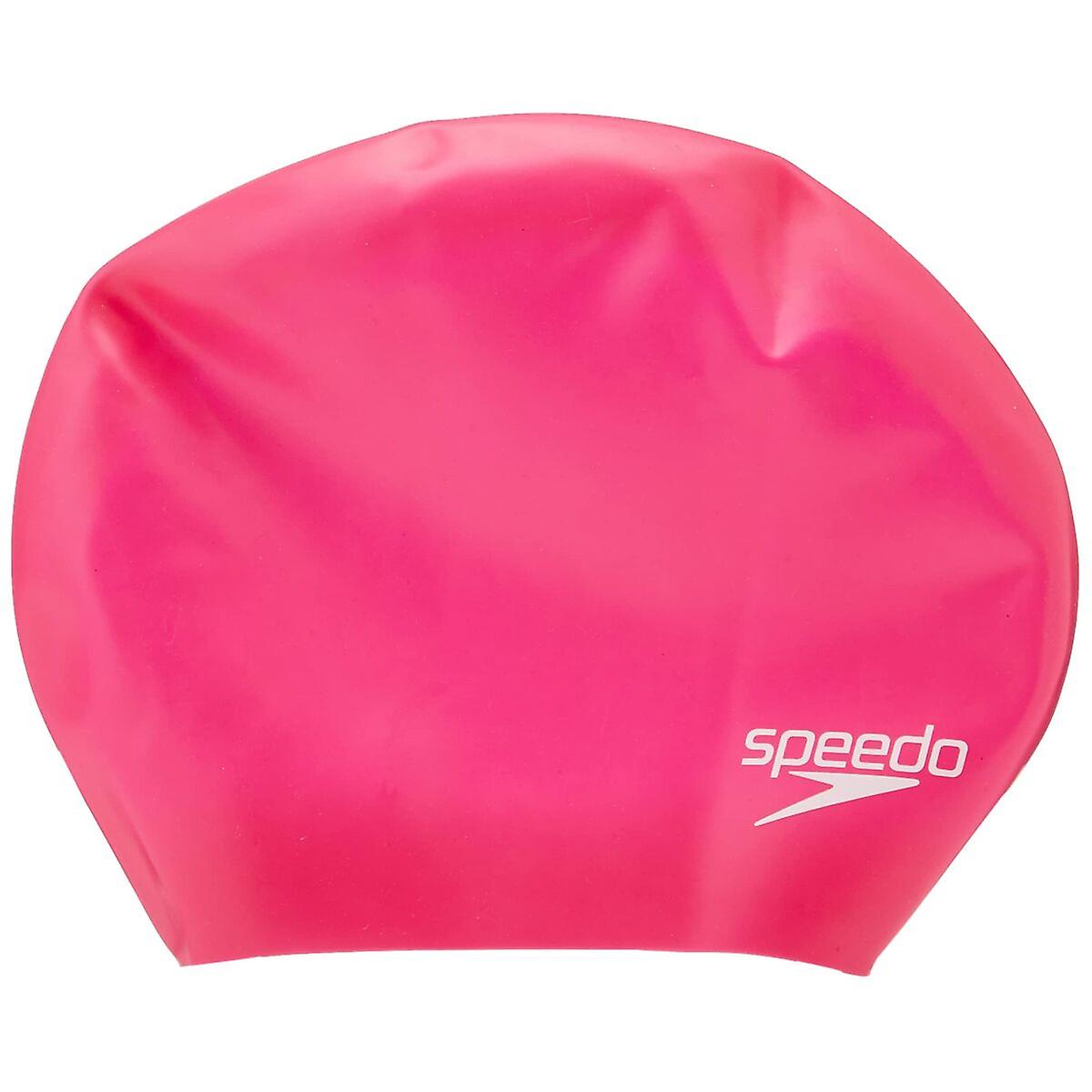 Long Hair Sillicone Swim Cap (Pink)