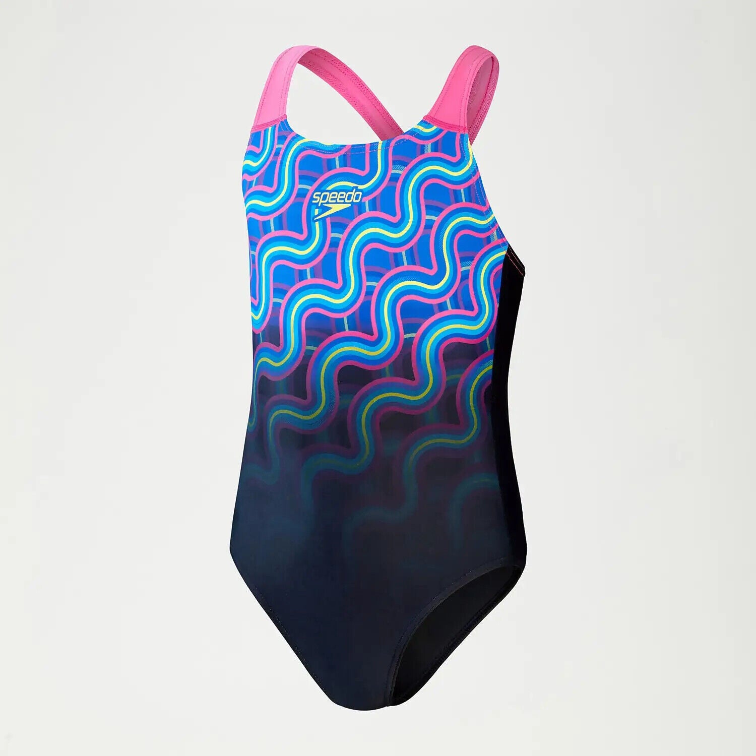 Girls Digital Placement Splashback Swimsuit (Navy/Pink)
