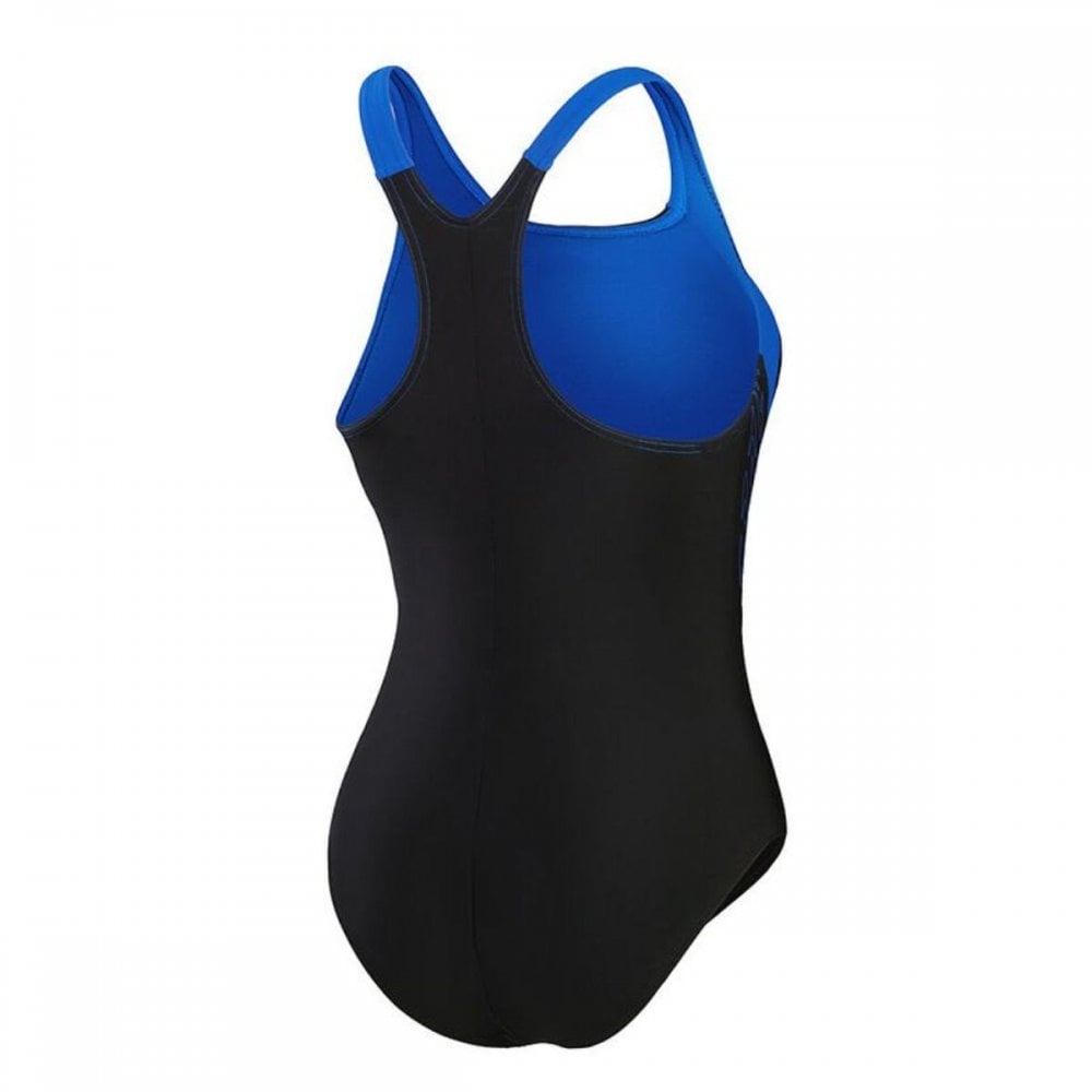 Womens Hyperboom Racerback Swimsuit (Black/Blue)