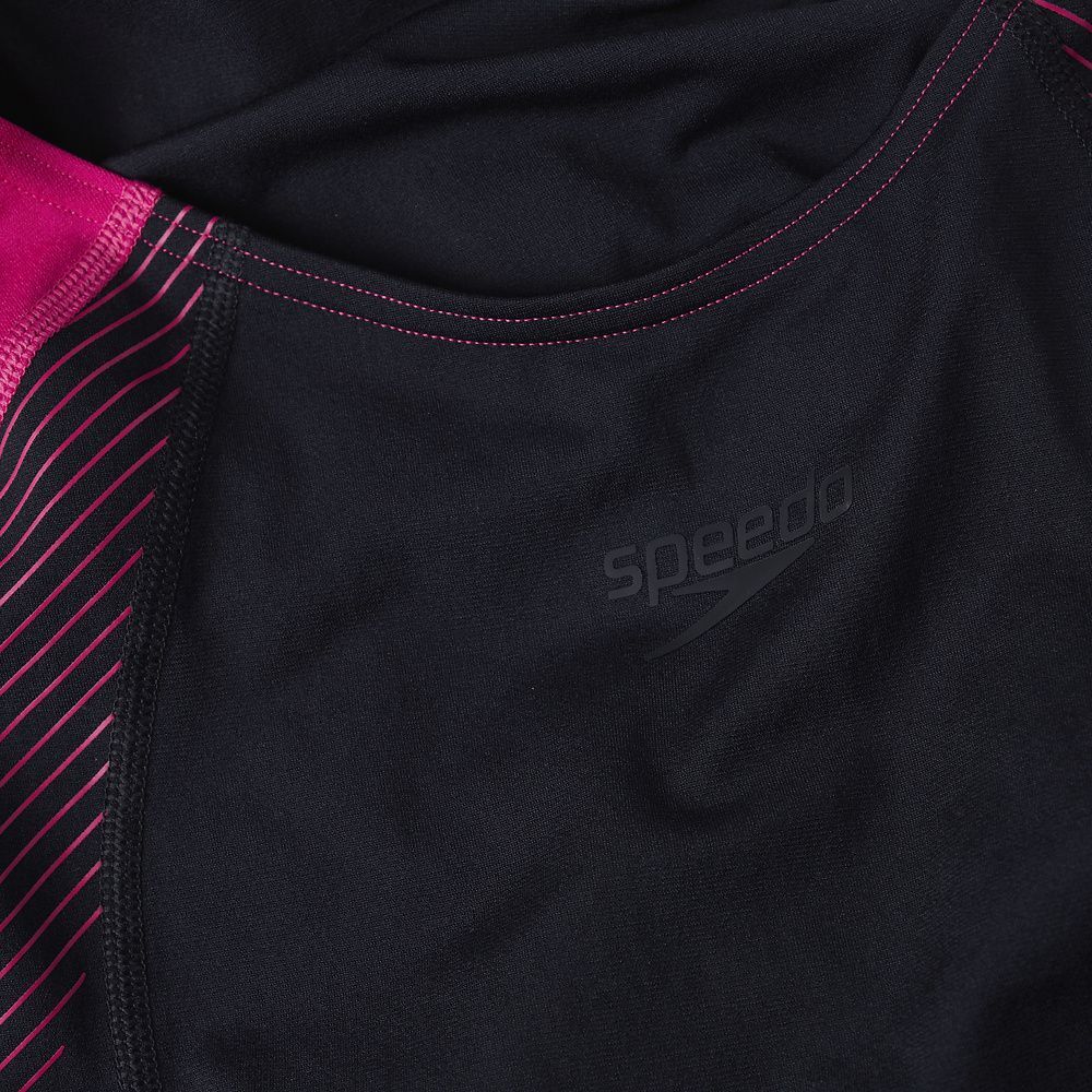 Womens Placement Laneback Swimsuit (Black/Pink)