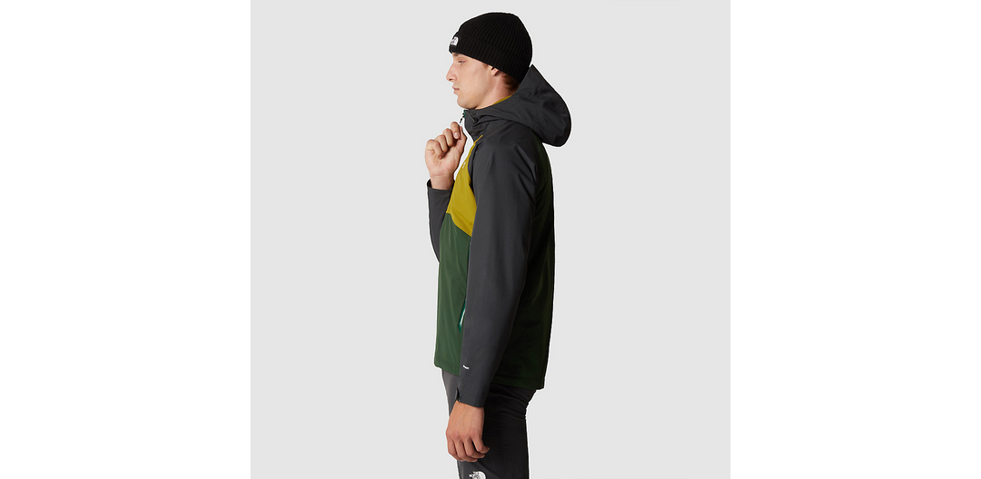 Mens Stratos Hooded Jacket (Pine Needle-Sulphur Moss-Asphalt Grey)