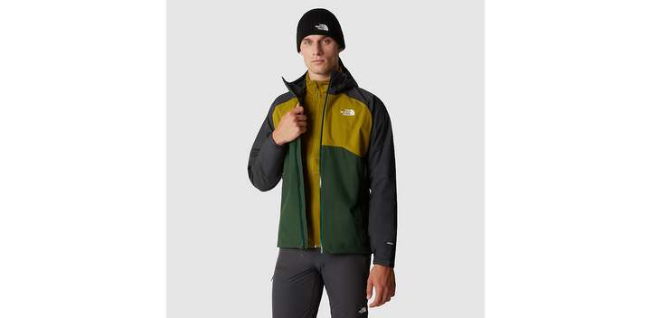 Mens Stratos Hooded Jacket (Pine Needle-Sulphur Moss-Asphalt Grey)