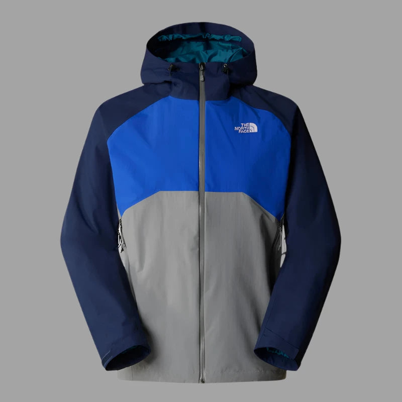Mens Stratos Hooded Jacket (Navy/Grey/Blue)