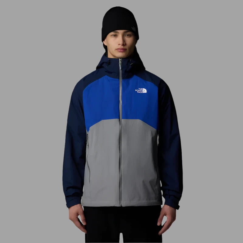 Mens Stratos Hooded Jacket (Navy/Grey/Blue)