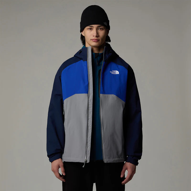 Mens Stratos Hooded Jacket (Navy/Grey/Blue)