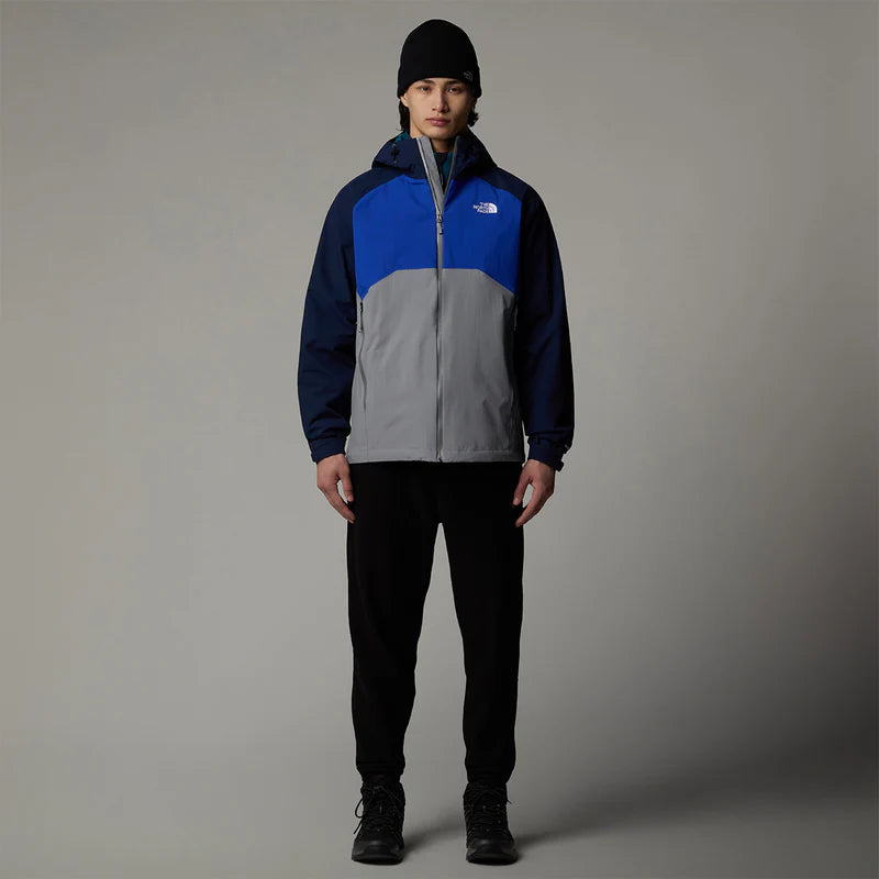 Mens Stratos Hooded Jacket (Navy/Grey/Blue)