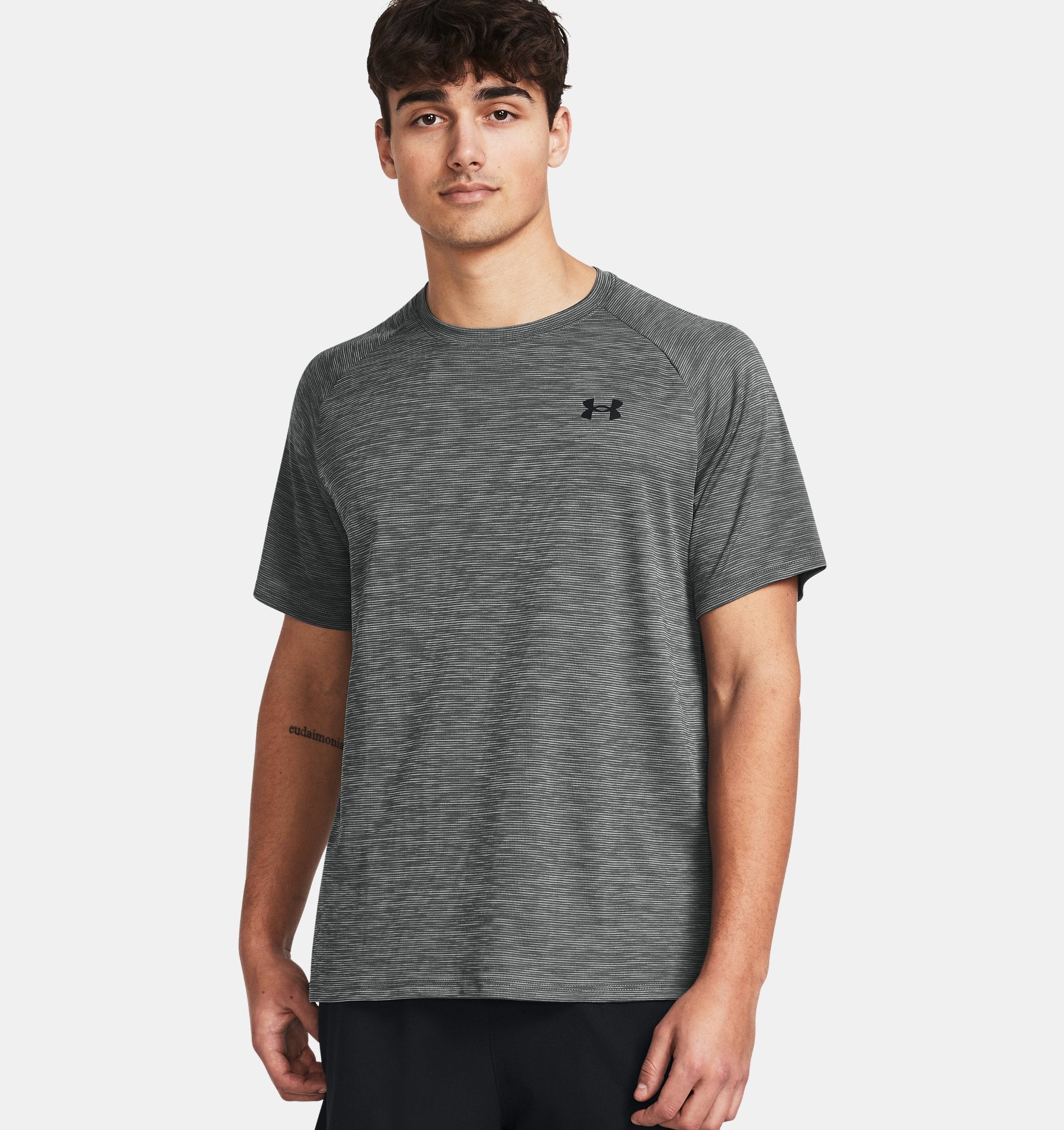Mens Tech Textured T-Shirt (Grey)
