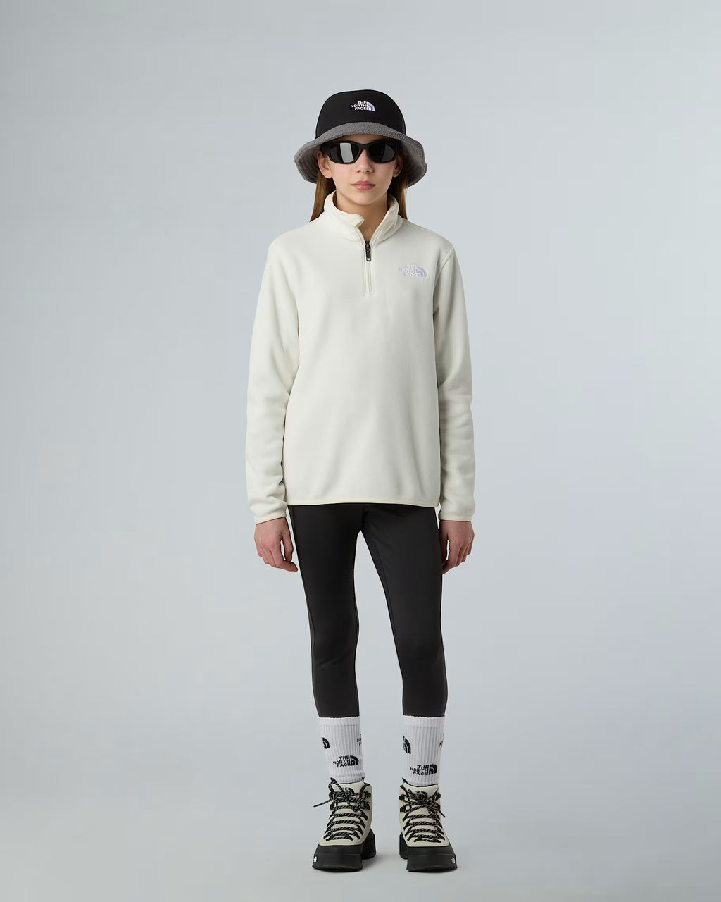 Teens Glacier 1/4 Zip Fleece (White Dune)