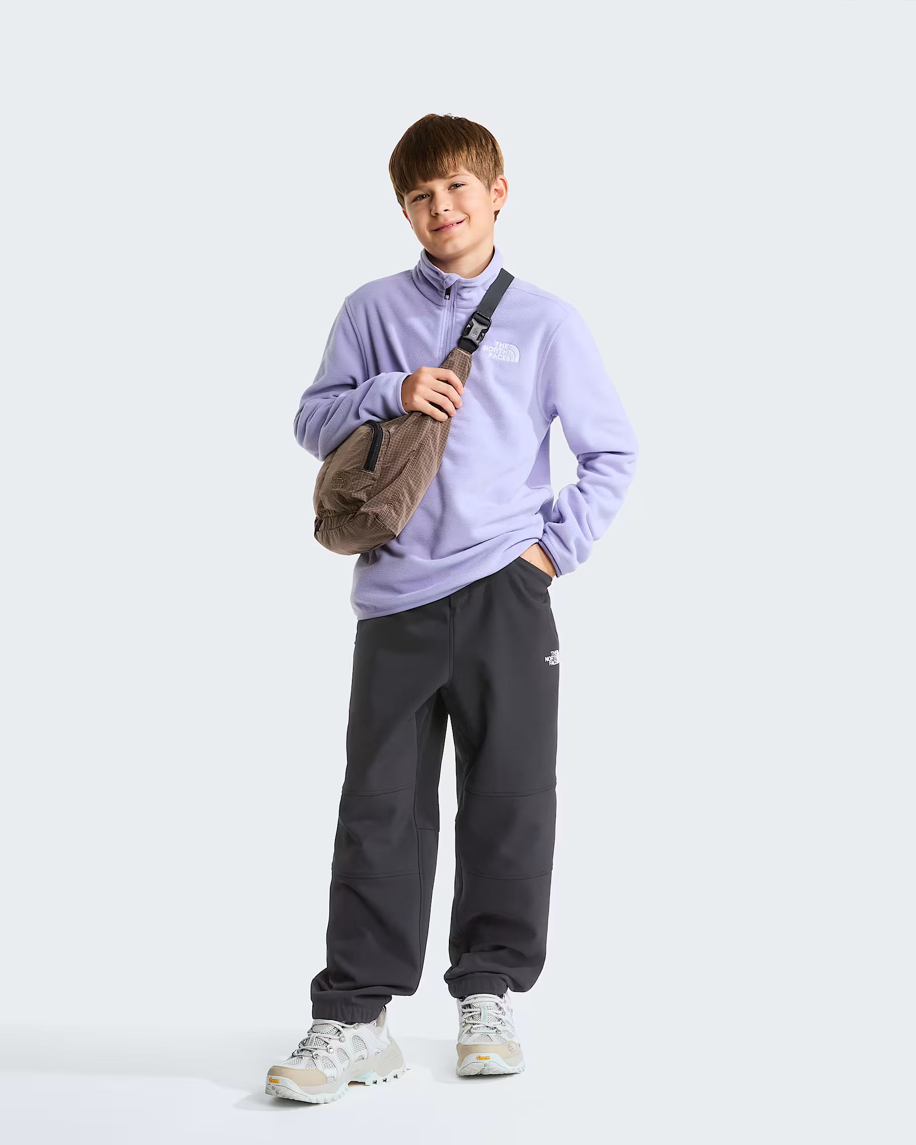Teens Glacier 1/4 Zip Fleece (Pale Plum)