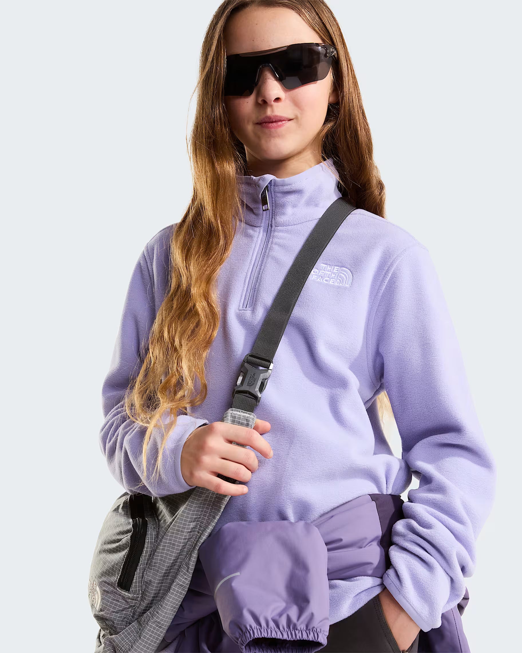 Teens Glacier 1/4 Zip Fleece (Pale Plum)