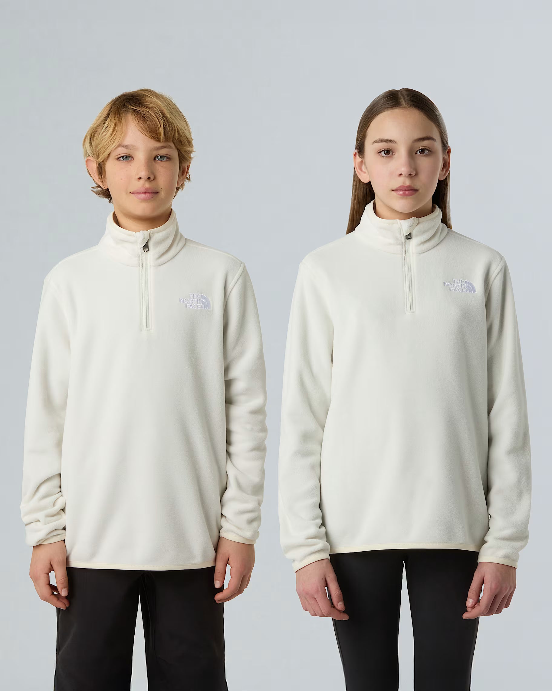 Teens Glacier 1/4 Zip Fleece (White Dune)