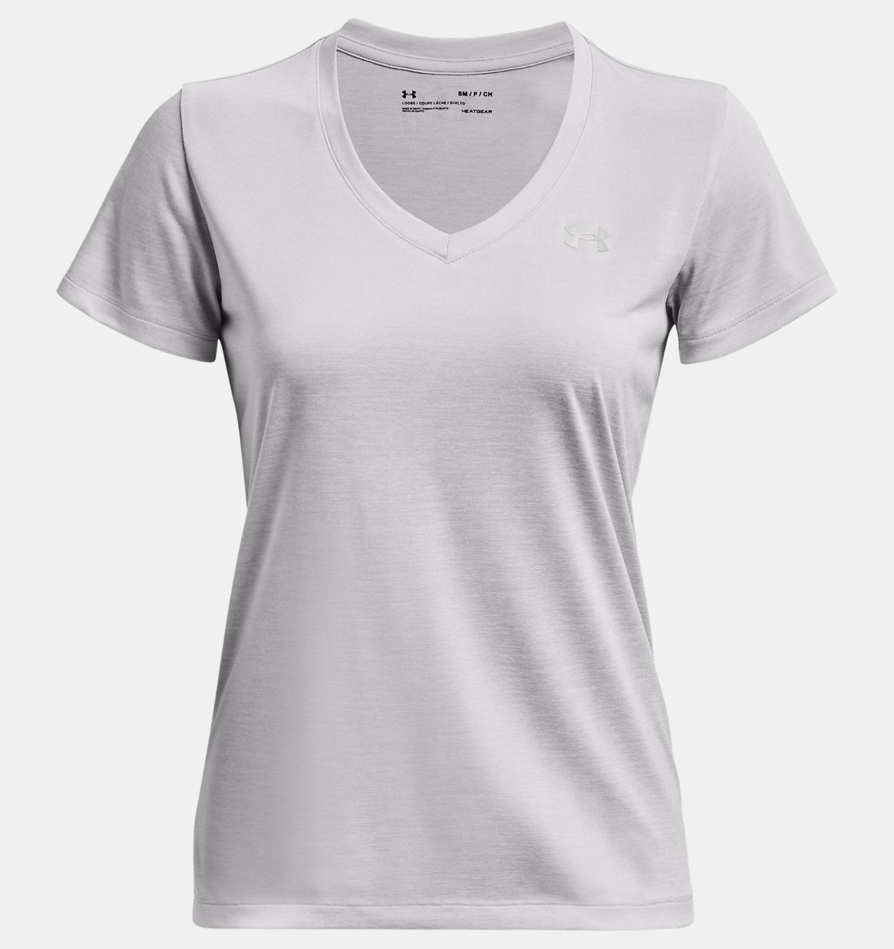 Womens Tech V Neck Twist T-Shirt (Light Grey)