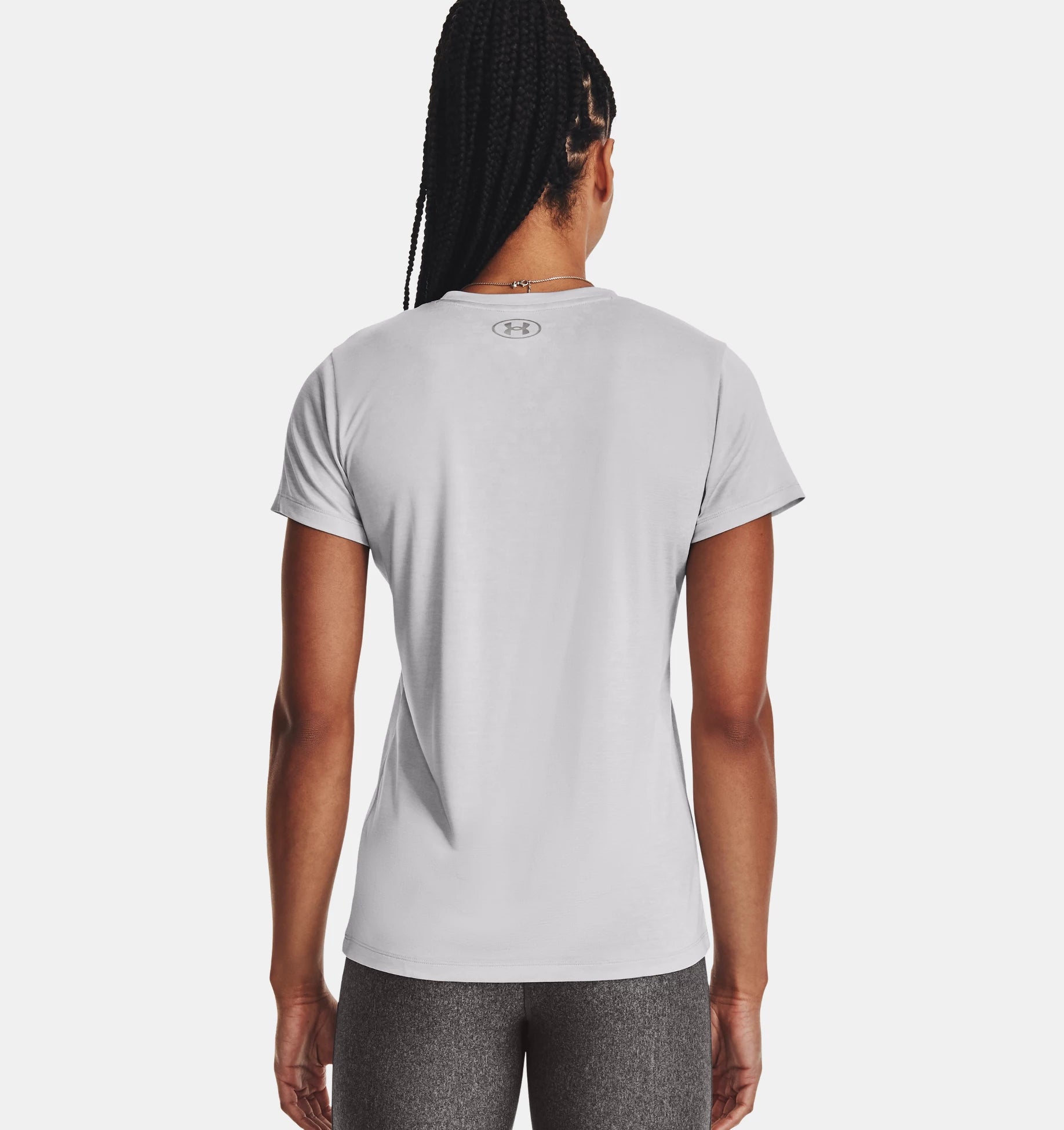 Womens Tech V Neck Twist T-Shirt (Light Grey)