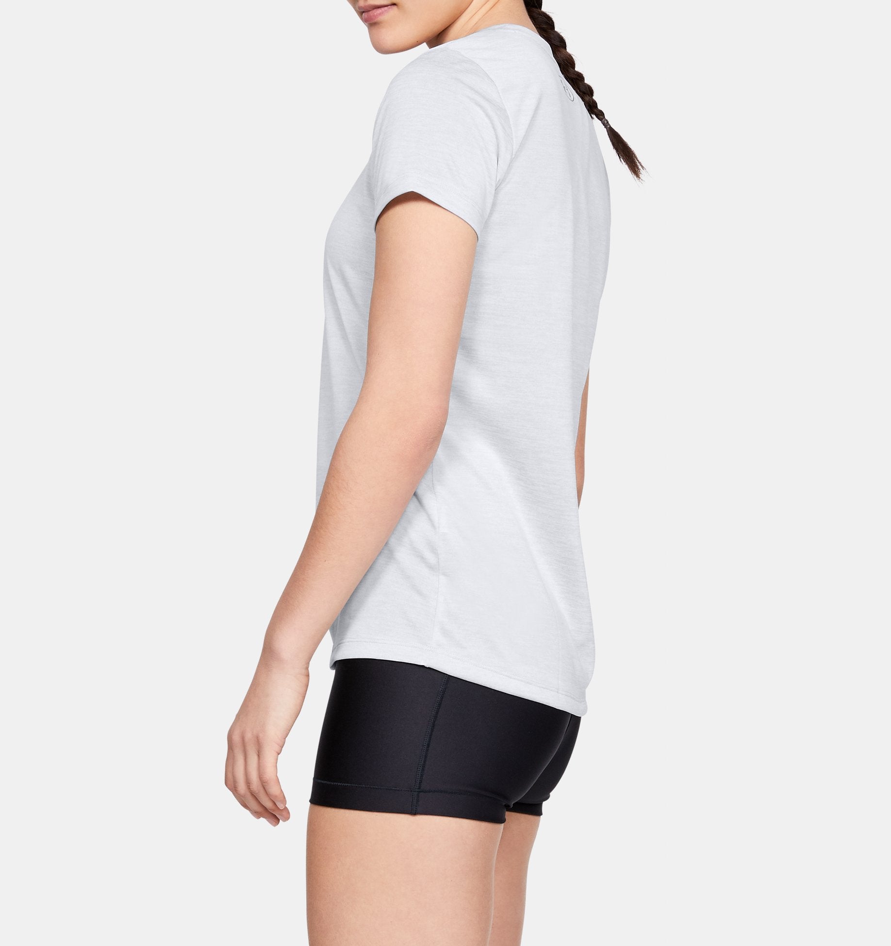 Womens Tech V Neck Twist T-Shirt (Light Grey)