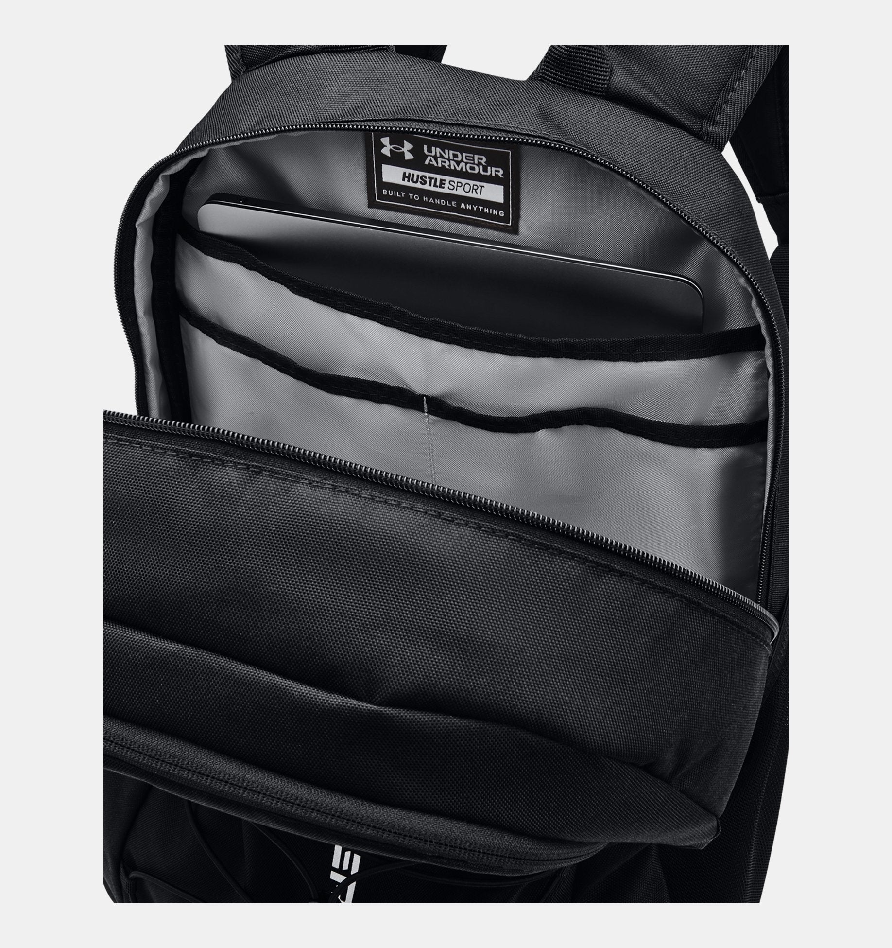 UA Hustle Sport Backpack (Black/Silver)