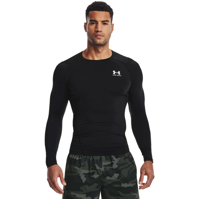 Mens HeatGear Long Sleeve Baselayer (Black)
