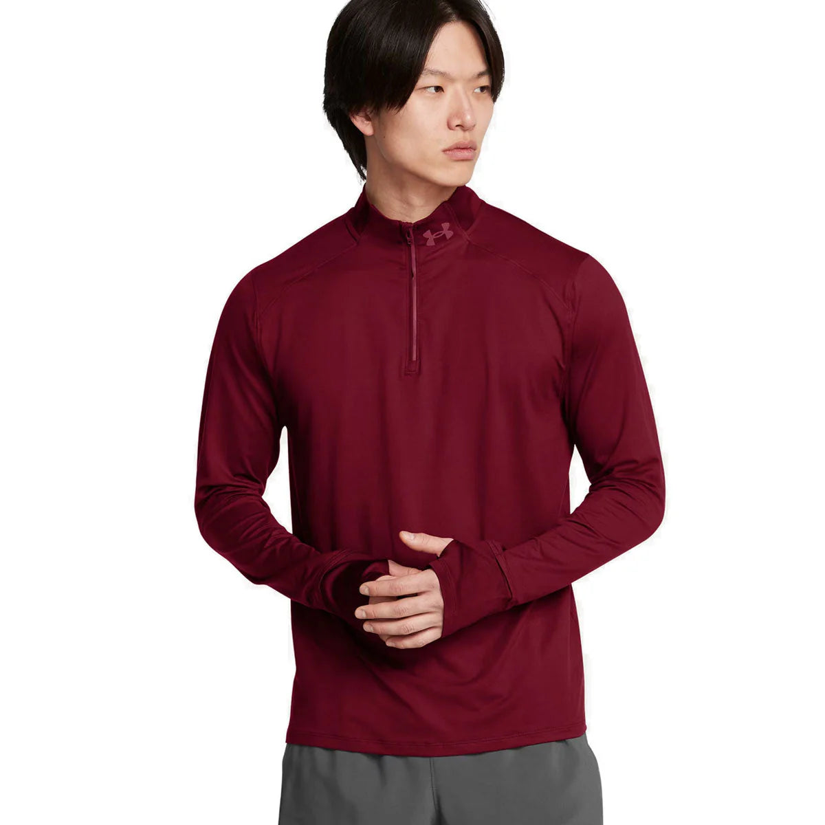 Mens UA Qualifier Run 1/2 Zip (Red)