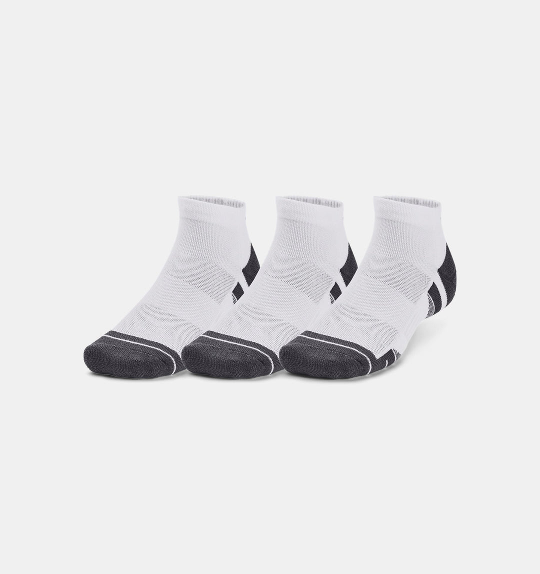 Unisex UA Performance Tech 3 Pack Low Cut Socks (White/Grey)