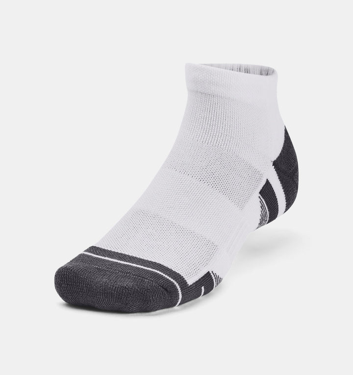 Unisex UA Performance Tech 3 Pack Low Cut Socks (White/Grey)