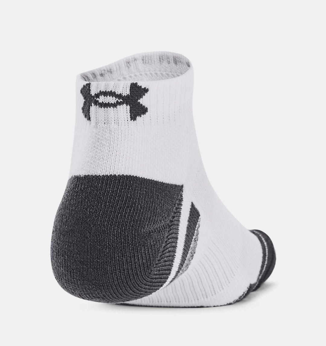 Unisex UA Performance Tech 3 Pack Low Cut Socks (White/Grey)