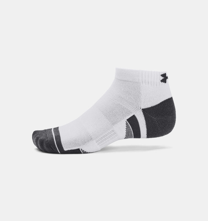 Unisex UA Performance Tech 3 Pack Low Cut Socks (White/Grey)