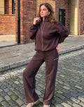 Womens Sierra Snap Collar Sweatshirt (Mocha Bean)