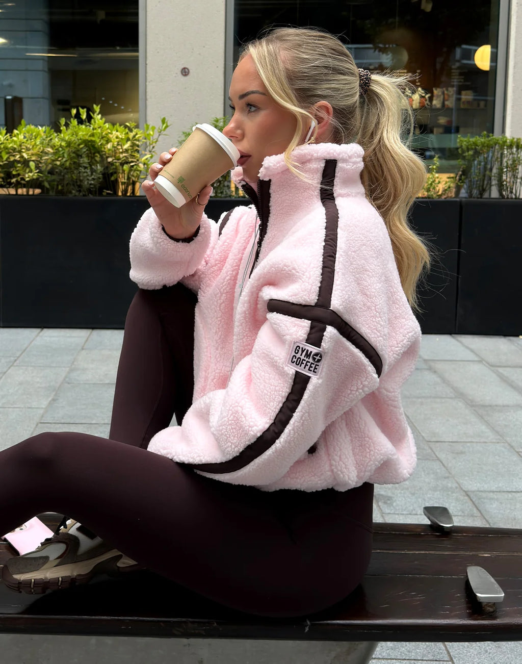 Womens Industry Fleece Half Zip (Ballet Pink)