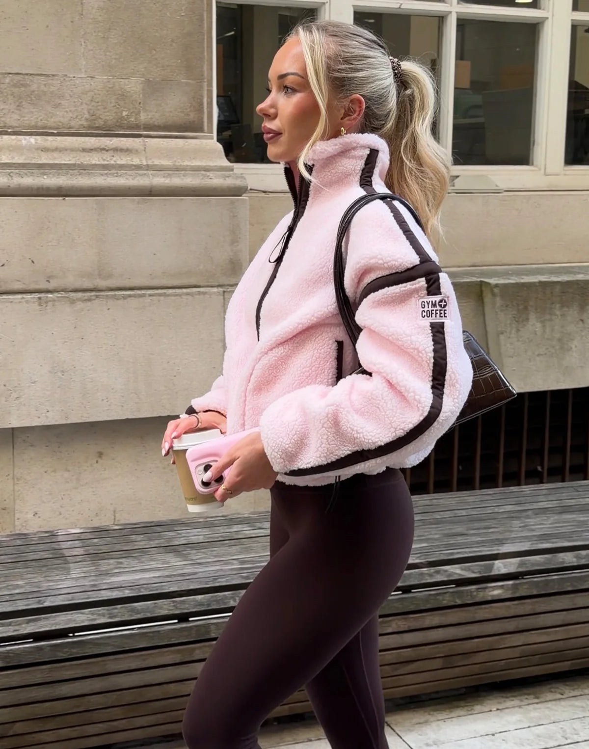 Womens Industry Fleece Half Zip (Ballet Pink)
