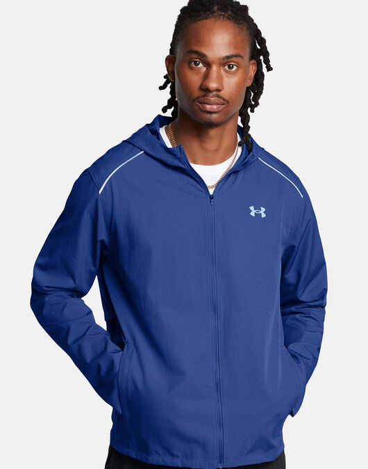 Mens UA Launch Hooded Jacket (Tech Blue/Horizon Blue)