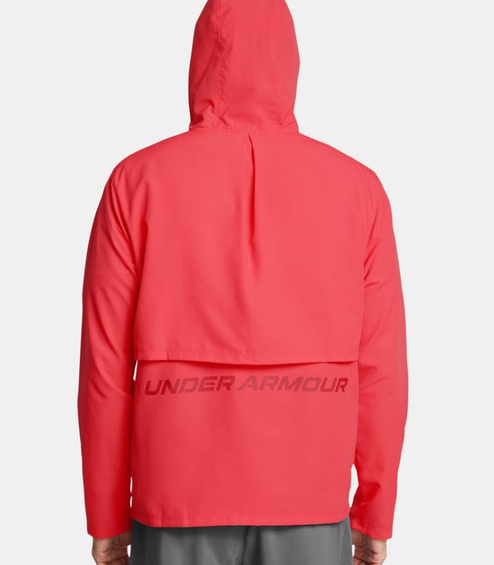 Mens UA Launch Hooded Jacket (Racer Red /Black)