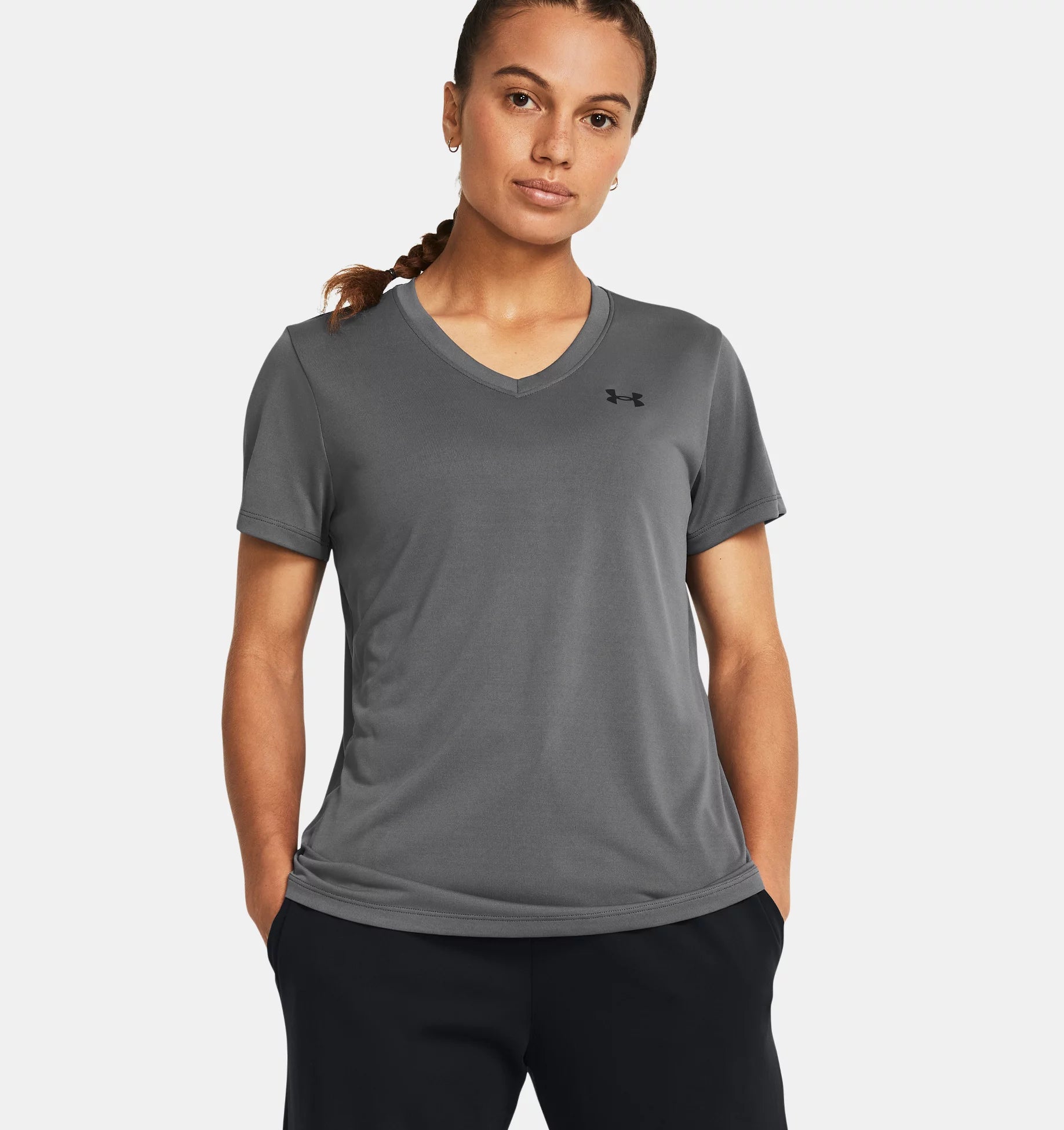 Womens Tech V Neck T-Shirt (Grey)