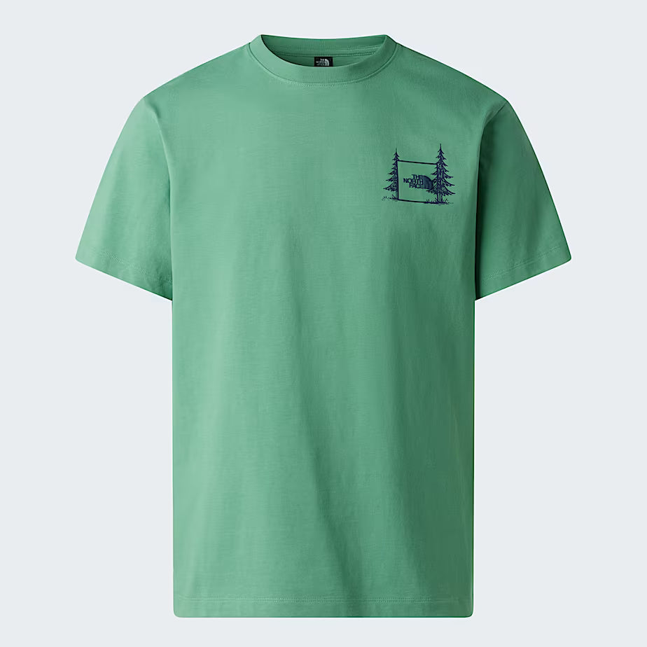 Unisex Camping Relaxed Graphic T-Shirt (Dimmed Algae)
