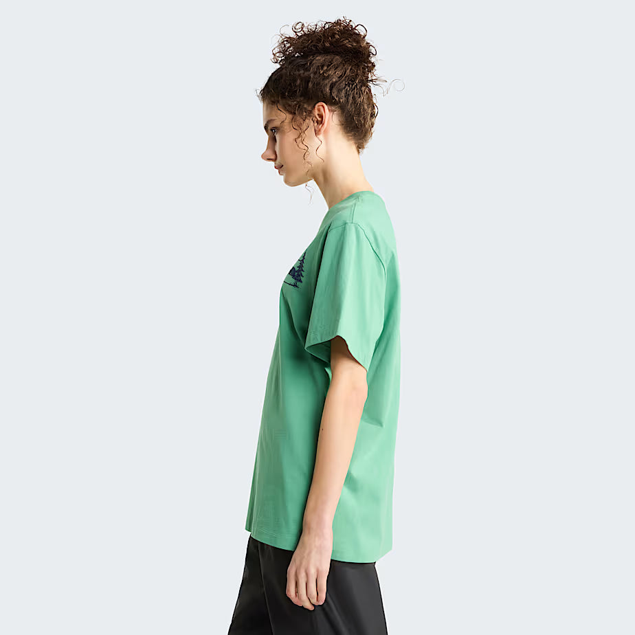 Unisex Camping Relaxed Graphic T-Shirt (Dimmed Algae)