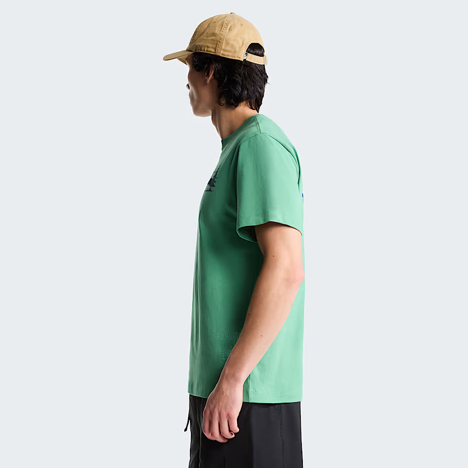 Unisex Camping Relaxed Graphic T-Shirt (Dimmed Algae)